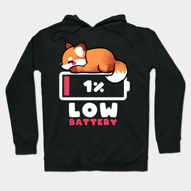 Low battery fox Hoodie by NemiMakeit